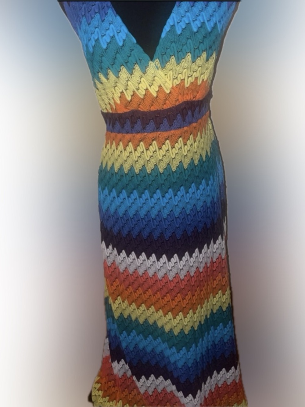 Adore Multicolor Chevron Knit Dress